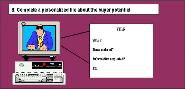Step 8:  Complete a personalized file about the buyer potential